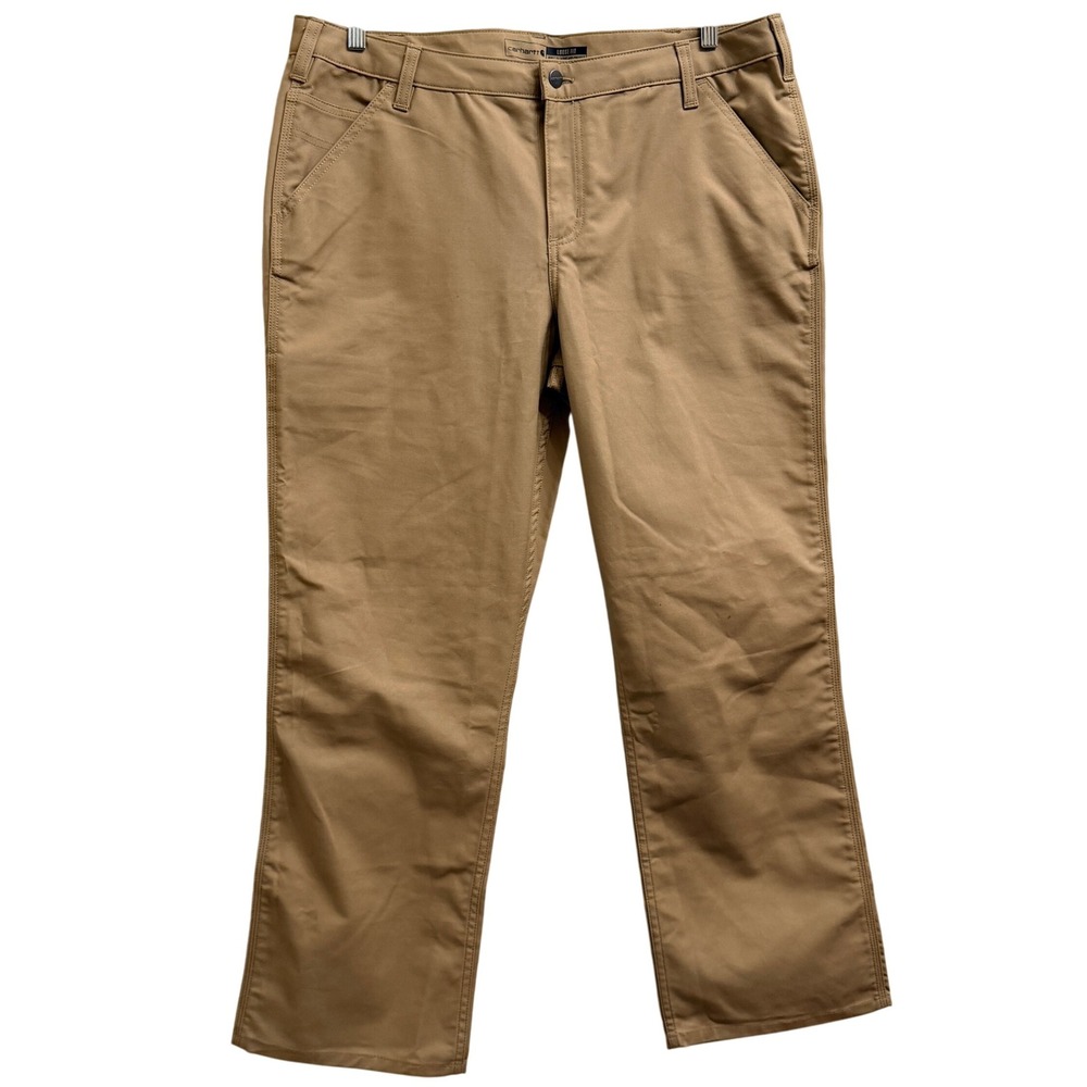 Carhartt Loose Fit Carpenter Pants Duck Canvas Utility Rugged Flex Sz 18 Short